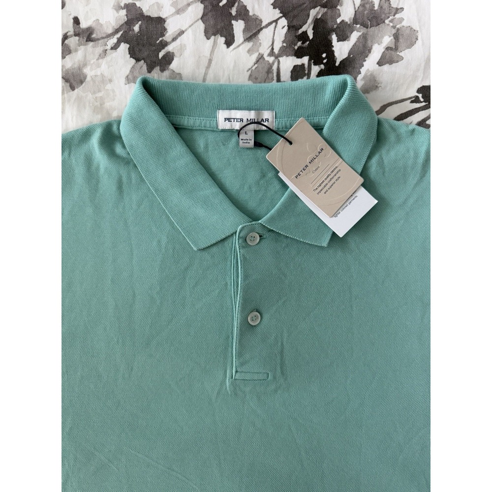 NWT Peter Millar Crown Polo Cloud Aqua Turquoise Tiffany Golf NEW Organic Cotton